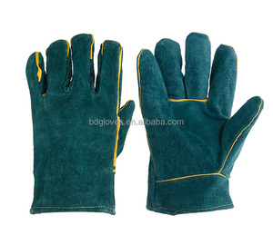 Gants de soudage en cuir de vachette <span class=keywords><strong>bleu</strong></span>, rouge et vert de 14 pouces, résistants à la chaleur, pour le soudage MIG, pour les hommes travaillant - Product Image 6