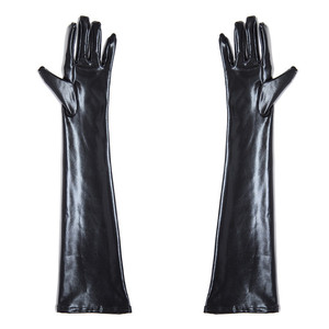 Wholesale adult sex toys, black patent leather elastic <b>gloves</b>, SM hand restraints, erotic finger sleeves, sex toys - Product Image 2