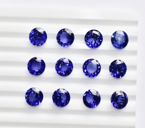 Cadermay Round Royal <b>Blue</b> Lab Grown <b>Sapphire</b> Heat Treated with Inclusions Synthetic Loose Stone for Ring <b>Bracelet</b> Necklace - Product Image 1