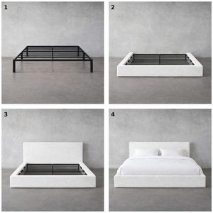 Base de <span class=keywords><strong>Cama</strong></span> Moderna Minimalista con Plataforma de Acero |   Base de <span class=keywords><strong>Cama</strong></span> Tapizada KD Packing Lista para Ensamblar |   Base para Colchón Directo de Fábrica B2B - Product Image 5