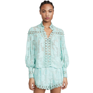 <span class=keywords><strong>Camicetta</strong></span> a maniche lunghe <span class=keywords><strong>con</strong></span> pieghe in Chiffon da donna - Product Image 1