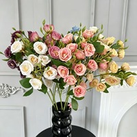 Bouquet de fleurs artificielles Luckygoods, fausses fleurs, tiges florales mélangées, décoration de mariage, décoration de la maison, centre de table