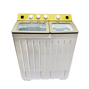 Lave-linge semi-automatique à double tambour, grande capacité 10 kg, design jaune, essorage, chargement par le haut - Product Image 1