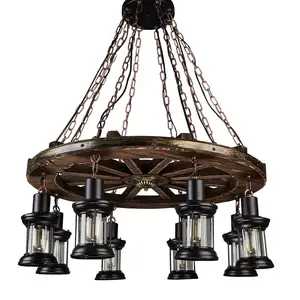 new products 2018 antique wood carved lamp industrial restaurant pendant lighting Vintage chandeliers&pendant lights