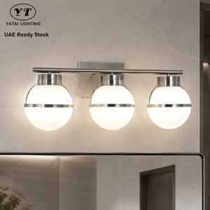 Modern Indoor Decorative <b>Wall</b> Sconce Stainless Steel Color Glass Globe E27 3 <b>Light</b> Home Hotel Mirror Front Use - Product Image 1