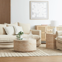 Table basse, tabouret d'appoint, meuble d'appoint, tabouret de fin de rangée en MgO, pour intérieur et extérieur, patio, salon, style moderne minimaliste, durable et facile à assembler