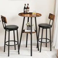 Comptoir de cuisine avec chaises de bar Ensembles de table de bistrot pour cuisine Salon Table de bar avec 2 tabourets de bar