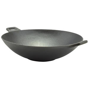 <span class=keywords><strong>Wok</strong></span> en fonte rond de 9 pouces à fond plat, pré-assaisonné, anti-rouille, écologique, pour cuisinière à gaz et à induction, lavage à la main uniquement - Product Image 4