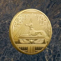 Pièce de Monnaie Métallique 3D Colorée Égypte Ancienne Pharaon Dieu Anubis Jour du Jugement Gravure UV Thème Mythologie Moderne Cadeau Personnalisé YunQi