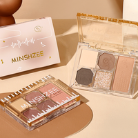 MINSHZEE OEM 5 couleurs Contour et fard à joues et ombres à paupières Palette de fards à paupières dégradés cosmétiques directs d'usine à faible saturation