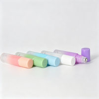 Flacon roll-on en verre dégradé nacré multicolore de 10 ml avec bille en acier inoxydable pour l'aromathérapie, les cosmétiques et les huiles essentielles