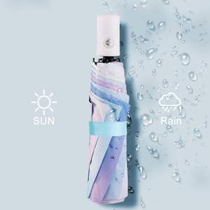 Parapluie de qualité supérieure, pliable en 3 sections, ouverture automatique par bouton, couleur irisée, impression par transfert thermique. - Product Image 4