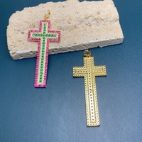 Pendentifs en forme de croix en zircon plaqué or de haute qualité en gros pour la fabrication de bijoux, accessoires pour colliers et boucles d'oreilles DIY