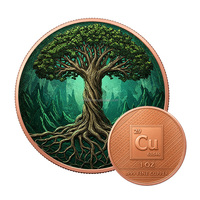 Pièce de monnaie en cuivre fin 0,999 de 1 once, Arbre de Vie, impression couleur UV, thème nature, pièce de collection en cuivre rouge massif de 1 once