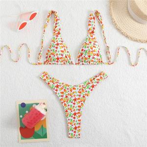 Maillot de bain imprimé numérique personnalisé en usine, bikini triangle fendu pour femme, maillot de bain femme en promotion - Product Image 3