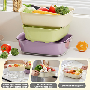 UFORU <span class=keywords><strong>Panier</strong></span> d'égouttage et de conservation de cuisine moderne pour le lavage des légumes - Product Image 3