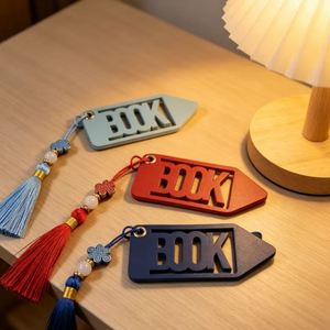 PU Leather Chinese Style Embossed <b>Bookmark</b> with Tassels-Portable Promotional Gift for Book Lovers - Product Image 2
