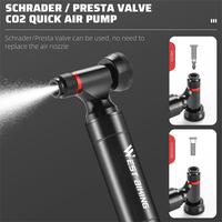 WEST BIKING-Pompe à main compacte et portable Schrader/Presta Valve CO2 Pompe à air pour vélo électrique, moto et équipement vélo