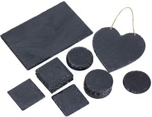Pizarra colgante de granja de pizarra, doble cara, 8x12 pulgadas, decoración de pared rústica negra para cocina, boda, Baño - Product Image 3