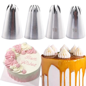 4-Piece Stainless Steel Piping Tips <b>Set</b> 1C 1B 1G For Butter Icing Cake Decorating <b>Baking</b> Tools - Product Image 1