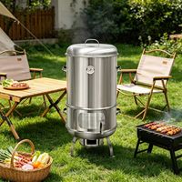 Barbecue au charbon de bois portable en acier inoxydable pour usage commercial - 40 cm x 91 cm, capacité de cuisson 10-20 kg