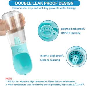 Botol Air Anjing Portabel 2 in 1 dengan Wadah Makanan untuk Hewan Peliharaan, Jalan-jalan, Mendaki, dan Bepergian - Product Image 4