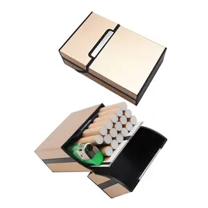 Caja de Metal para mechero de tabaco, soporte con cierre magnético
