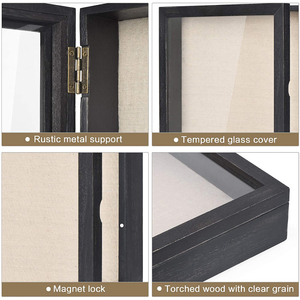 Boîte à ombre en forme de cœur en bois, 1 pièce, boîte à munitions en verre, cadeau, décor mural pour les amoureux - Product Image 5