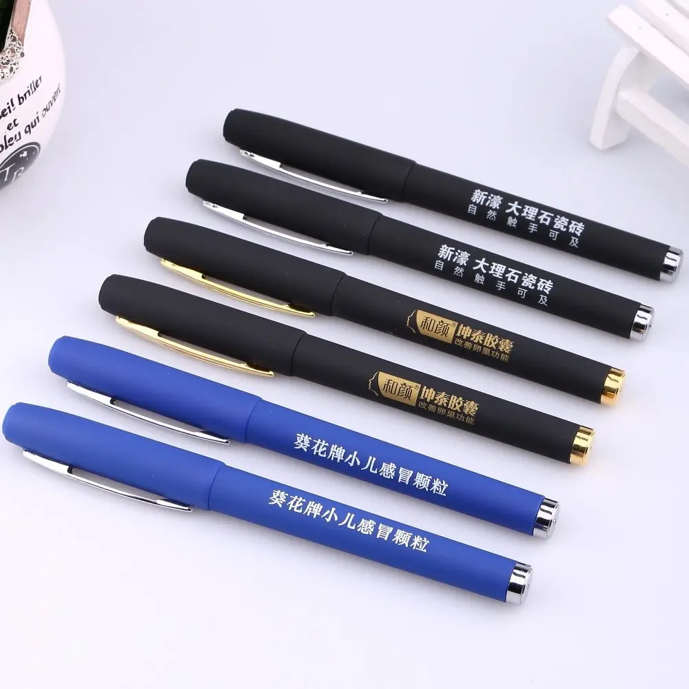 Neutraler Stift Benutzer definierte Stempel Werbung Stift Benutzer definierte LOGO Geschenk Schwarz wasser Business Metall Kugelschreiber