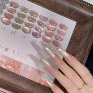 Ensemble de vernis à ongles gel effet œil de chat transparent 9 couleurs, gel magnétique pour ongles avec panneau d'affichage pour salon - Product Image 1