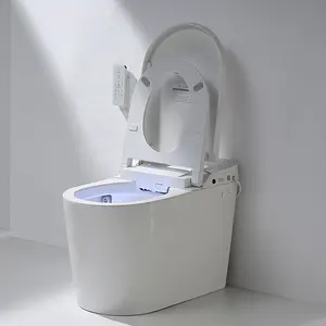 Elongated Modern Automatic Cleaning Bathroom Bidet Bowl Sensor Flush Smart Toilet With Remote Control
