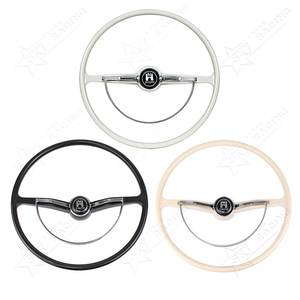 พวงมาลัยโครเมียมแบบ 2 ก้าน สีขาวงาช้าง เทา ดำ คลาสสิก สำหรับรถโฟล์คสวาเกน บีเทิล วีดับบลิว บัก คาร์มันน์ เกีย ไทป์ 3 ปี 1962-1971 - Product Image 1