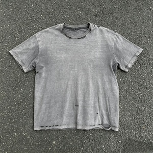 Camiseta de Algodón Gris Lavado Extra Grande para Hombre, Cuello Redondo, Manga Corta, Estilo Vintage, Color Sólido, Tejido de Punto Jersey, Corte Regular - Product Image 2
