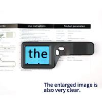 Handheld LED Magnifier 2.4-Inch Glass Lens 7X/12X/19X Magnification 6 LED Lights Students Educational Use