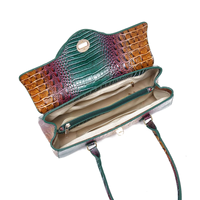 Sac à main de luxe vintage en cuir PU à motif crocodile pour femme, sac à bandoulière élégant pour voyage et trajets quotidiens