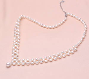 Tianmeng nupcial hecho a mano clásico 4-5mm AAA agua dulce cultivada semilla perla colgante collar - Product Image 3