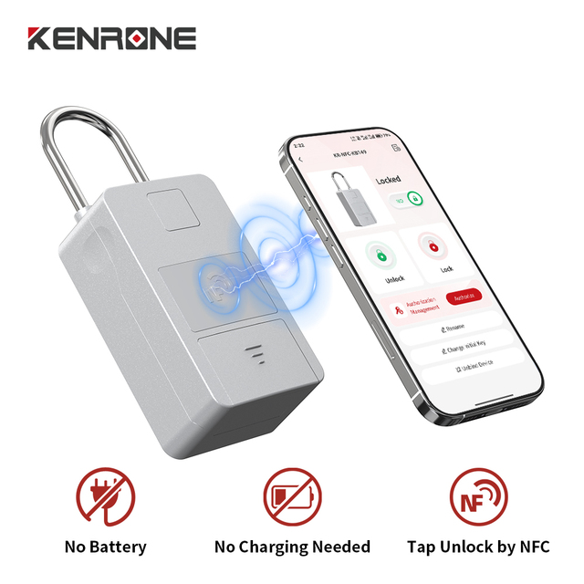 Passive NFC Keyless Key Lock Box With Unlock Log Mobile APP Permission Sharing Mechanical Dial Backup Key Storage Safe Box