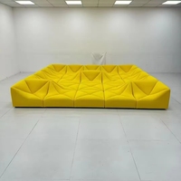Canapé Modulaire Moderne et Simple en Sable, Combinaison Créative Multifonctionnelle, Style Silencieux et Décontracté pour Appartement Trois Places