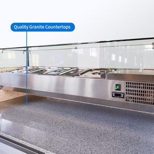 <span class=keywords><strong>Comptoir</strong></span> Réfrigéré Commercial à 2 Portes en Verre et Marbre pour Salades, <span class=keywords><strong>Pizzas</strong></span> et Bar à Salades - Product Image 4