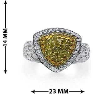 แหวนเพชร Jewelspaark 0.39 กะรัต ทรงกลม สีเหลืองแฟนซี ชุบโรเดียม เงินแท้ 925 เครื่องประดับหมั้นทันสมัยสำหรับผู้หญิง - Product Image 2