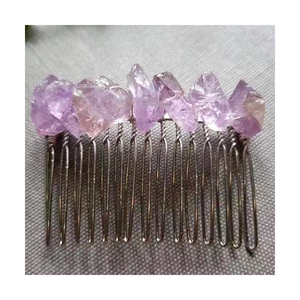 HZ Pure – Accessoires pour cheveux en cristal de quartz naturel transparent, <span class=keywords><strong>pierre</strong></span> concassée naturelle, peigne en fluorure, couronne en cristal naturel - Product Image 2