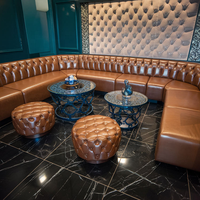 Meubles de bar à cigares, salon de nuit, comptoir de bar, table personnalisée en forme de L, couleur KTV, canapé d'angle en cuir, ensemble de banquettes de club