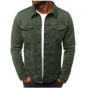 Дешевая Хлопковая мужская джинсовая куртка с логотипом на заказ в стиле хип-хоп, облегающая куртка-Карго