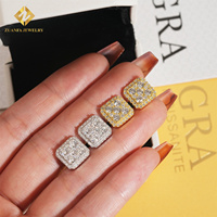 Élégant pas cher prix haute qualité en vrac Stock Hip Hop rappeur bijoux 925 argent Sterling VVS1 Moissanite boucle d'oreille vis arrière