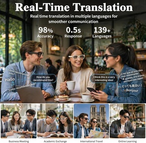 แว่นตาอัจฉริยะ ระบบเสียงแบบเปิดหู ลดเสียงรบกวน ENC กล้อง 8MP วิดีโอ 4K <span class=keywords><strong>แปล</strong></span><span class=keywords><strong>ภาษา</strong></span>แบบเรียลไทม์ ผู้ช่วยเสียง ChatGPT ป้องกันรังสียูวีและแสงสีฟ้า - Product Image 3