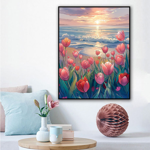 Pittura <span class=keywords><strong>di</strong></span> vendita calda con numeri <span class=keywords><strong>di</strong></span> arte <span class=keywords><strong>tulipani</strong></span> in riva al mare vernice per numero kit regali <span class=keywords><strong>di</strong></span> festa - Product Image 2