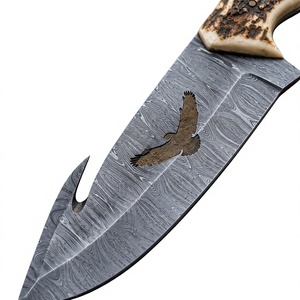Customizable Damascus Steel Hunting Knife with Bone Handle Latest Design Handmade Damascus Hunting Knives With <b>Leather</b> Sheath - Product Image 6