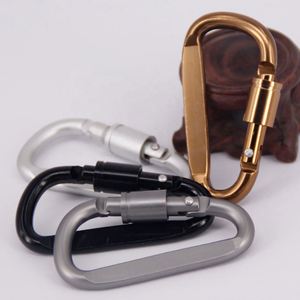 Custom Logo Aluminum D Shape Locking Carabiner Screw Gate Spring Snap <b>Hook</b> <b>Clip</b> for Outdoor Event Giveaways - Product Image 3