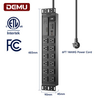 Barre d'alimentation PDU 12 prises 15A pour montage en rack, protection contre les surtensions 2100J pour armoire de serveur de centre de données, interrupteur ETL FCC PD 30W
