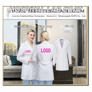 Blouse médicale personnalisée pour laboratoire hospitalier, uniforme pour médecins hommes et femmes, blouse blanche en toile Spandex sans couture, fusion OEM - Product Image 2